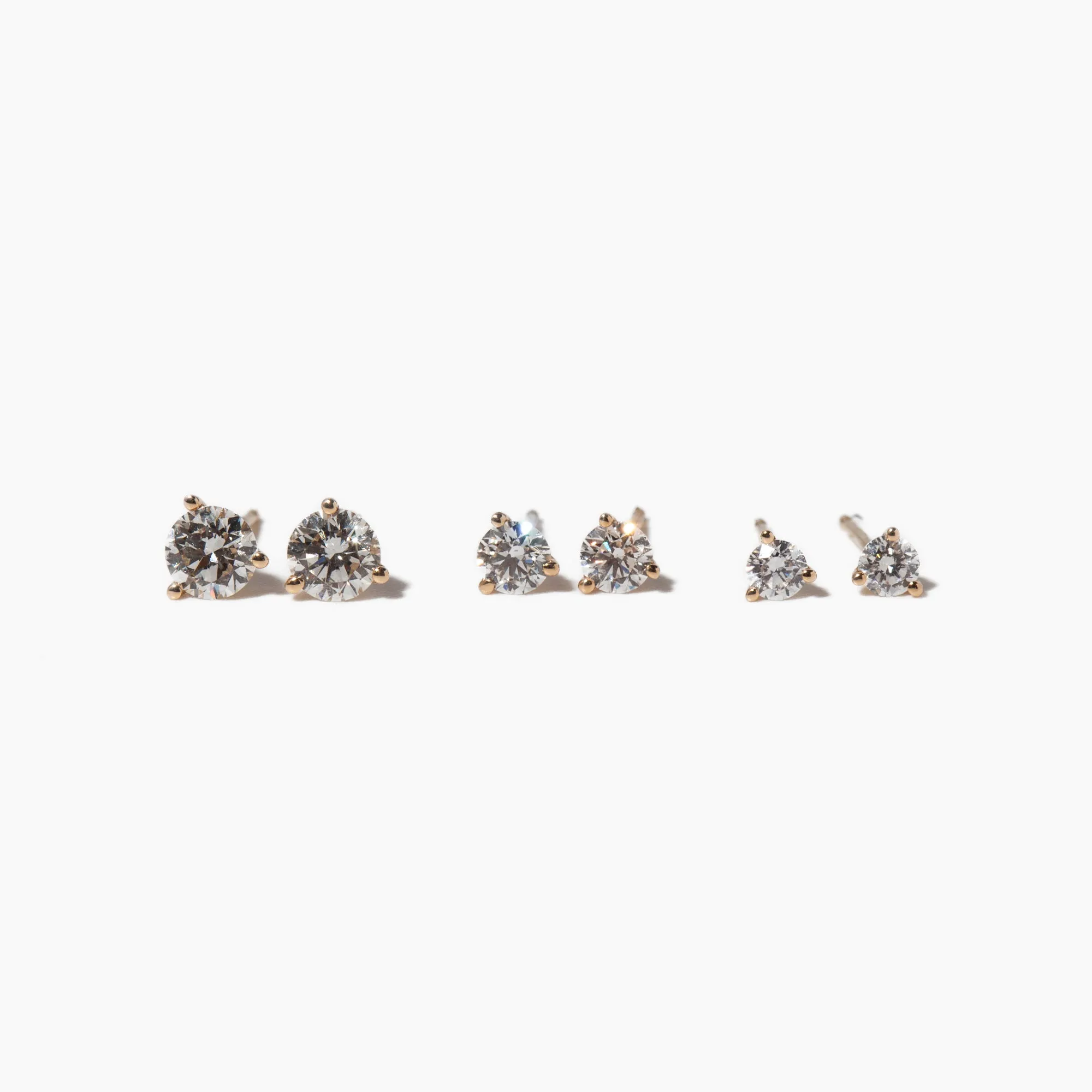 0.25 tcw Three-Prong Diamond Solitaire Studs