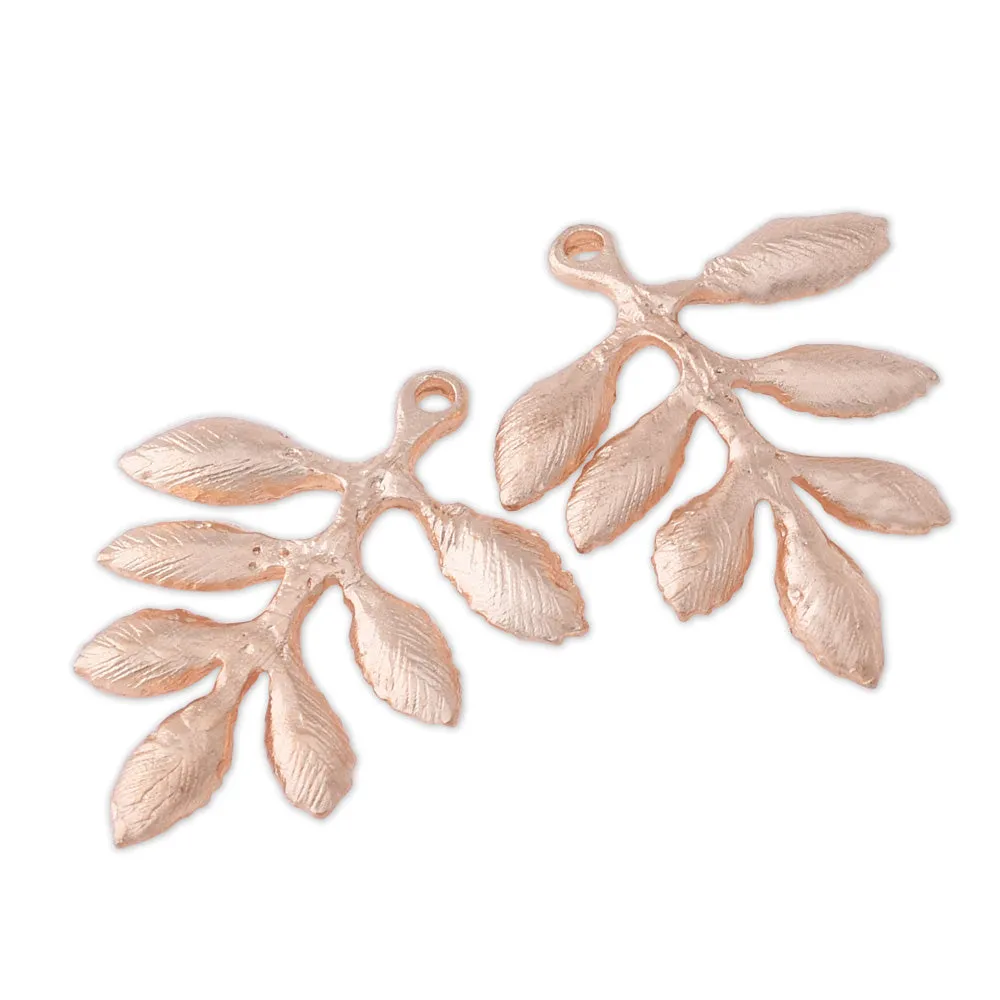 10 Gold  3.6*3.0cm Charm Alloy Leafs Metal Pendant accessories Jewelry findings Diy Handmade Pendants