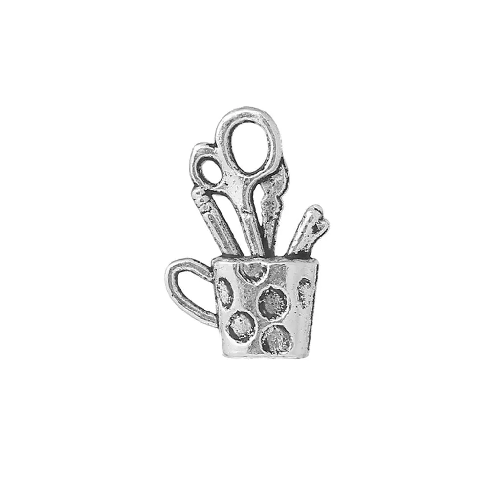 10 Pcs Tibetan Silver STATIONARY IN CUP 19mm X 12mm Charms Pendants, Lead & Nickel Free Metal Charms Pendants Beads