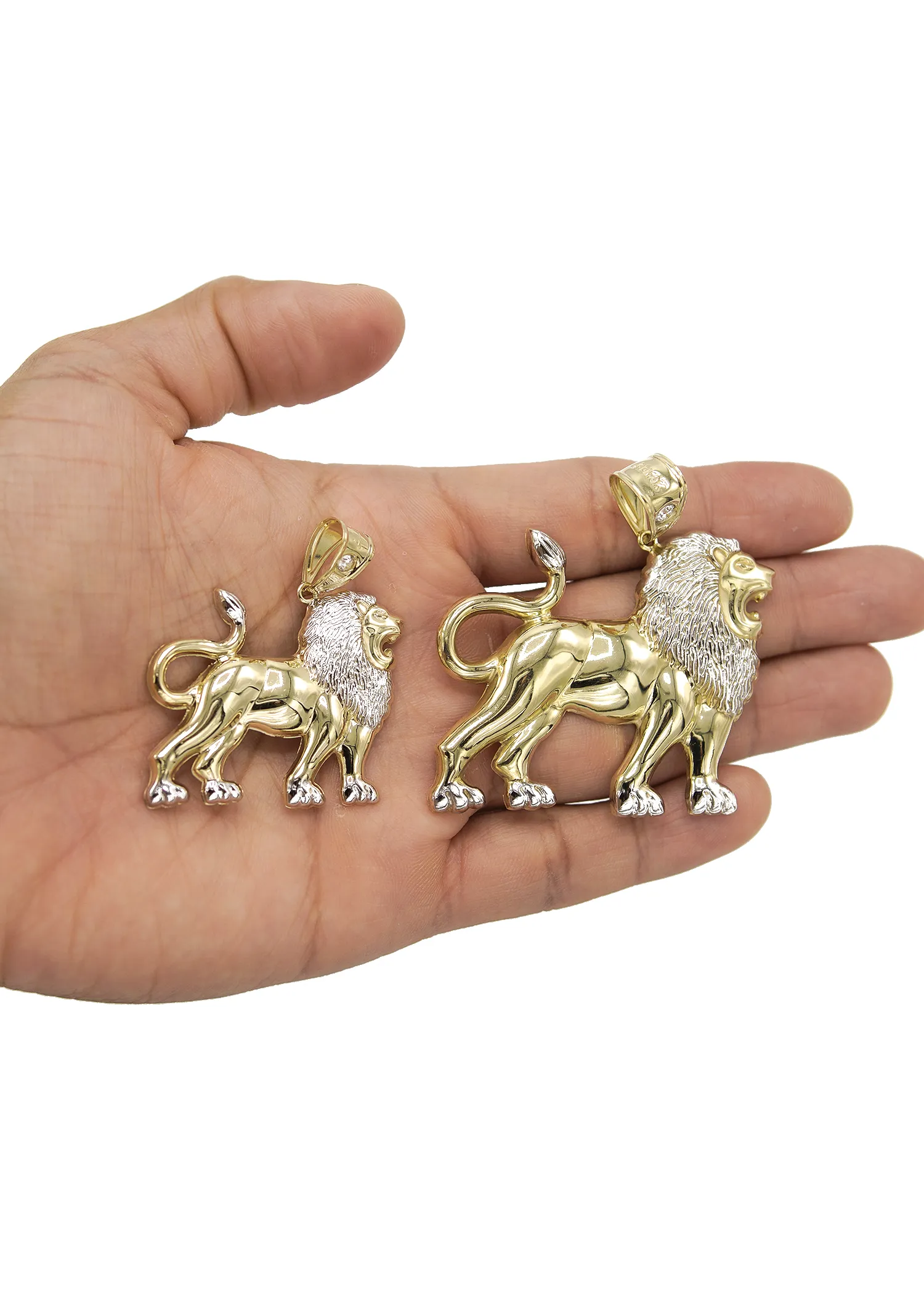 10K Gold Lion Pendant | Customizable Size