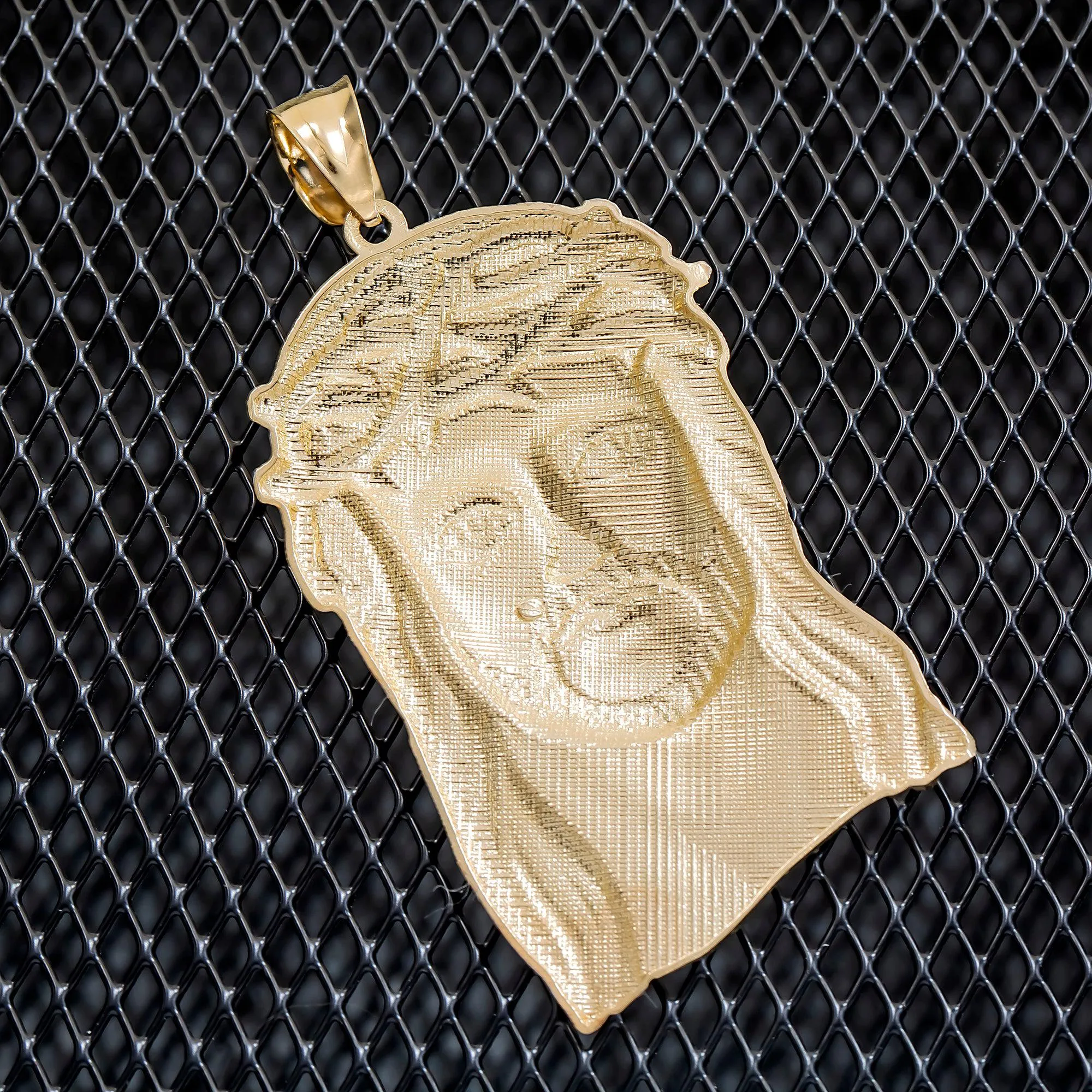 10K GOLD TWO TONE JESUS HEAD PENDANT 12.3G