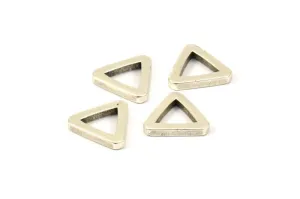 13mm Triangle Charm - 12 Antique Silver Plated Brass Triangle Charms (13x2mm) D0018 H0056