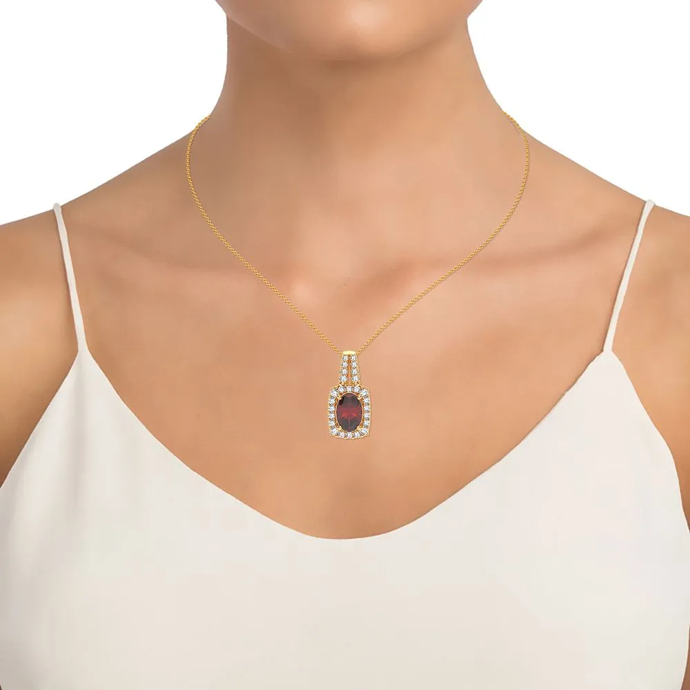 14K 0.26CT Diamond Ruby Pendant