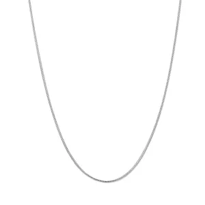 14k White Solid Gold Franco Chain Necklace, 1.2mm