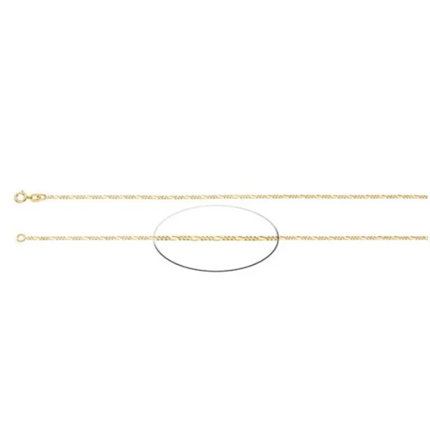 14K Yellow Gold Diamond-Cut Figaro Chain