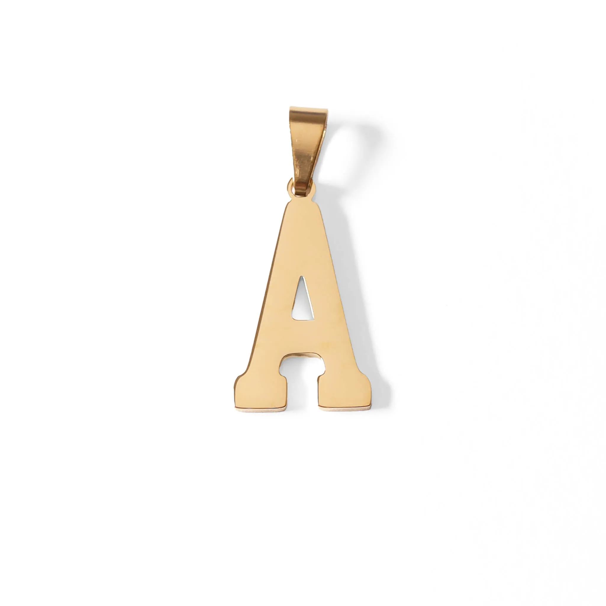 18K Gold PVD Coated Stainless Steel Sports Letter Pendant / PDS0004