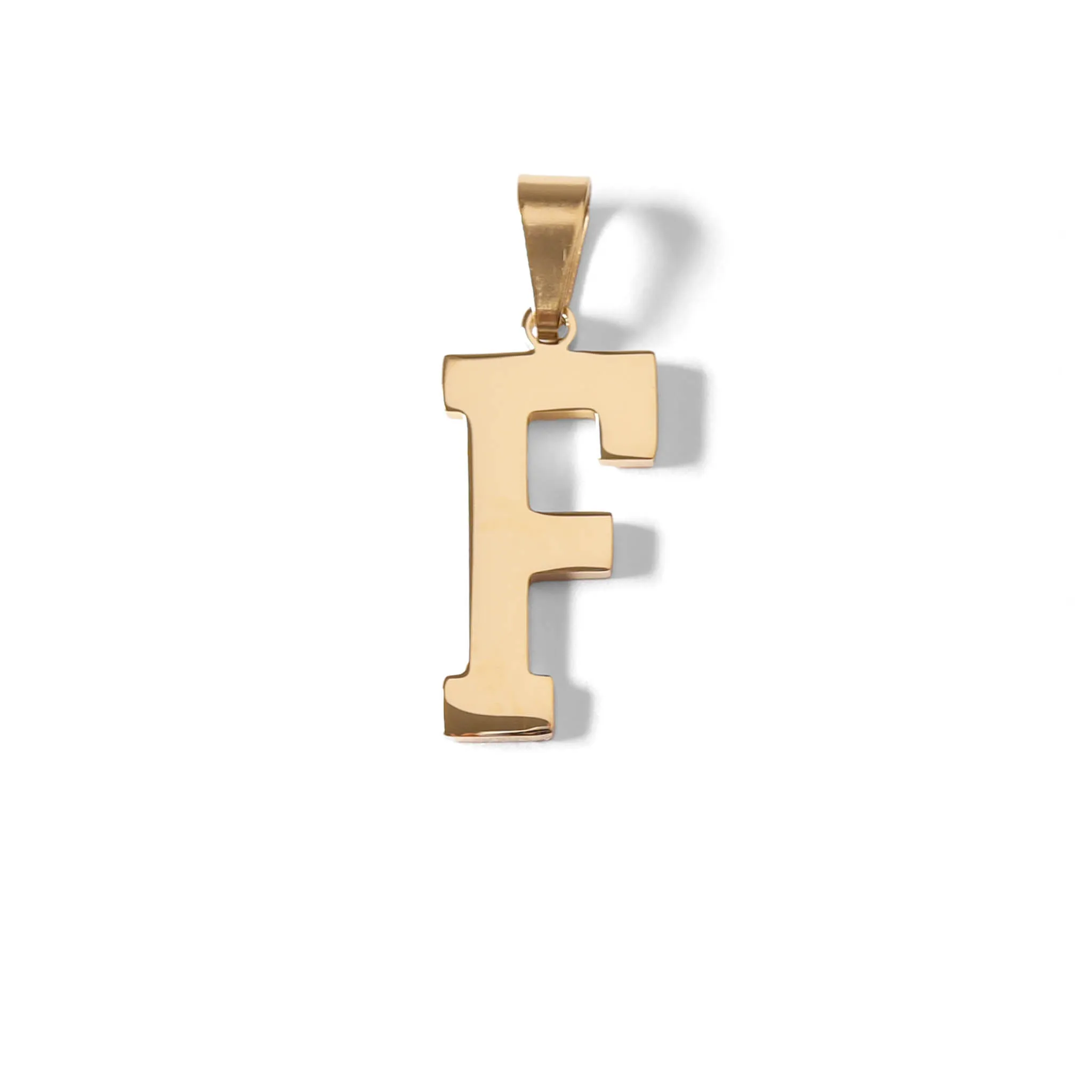 18K Gold PVD Coated Stainless Steel Sports Letter Pendant / PDS0004