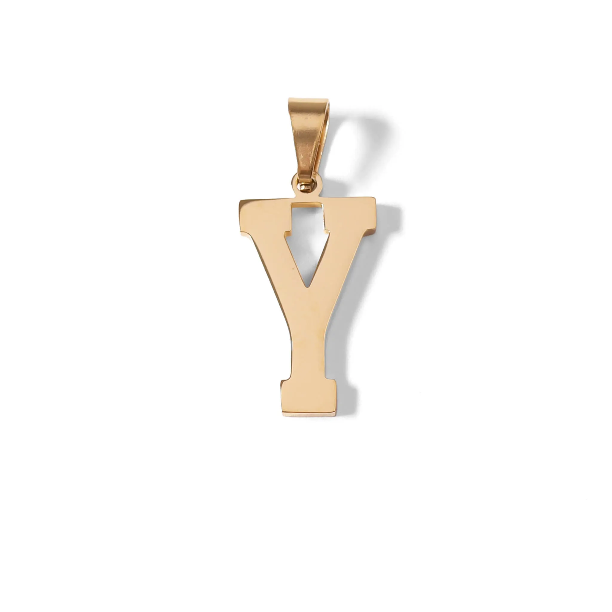 18K Gold PVD Coated Stainless Steel Sports Letter Pendant / PDS0004