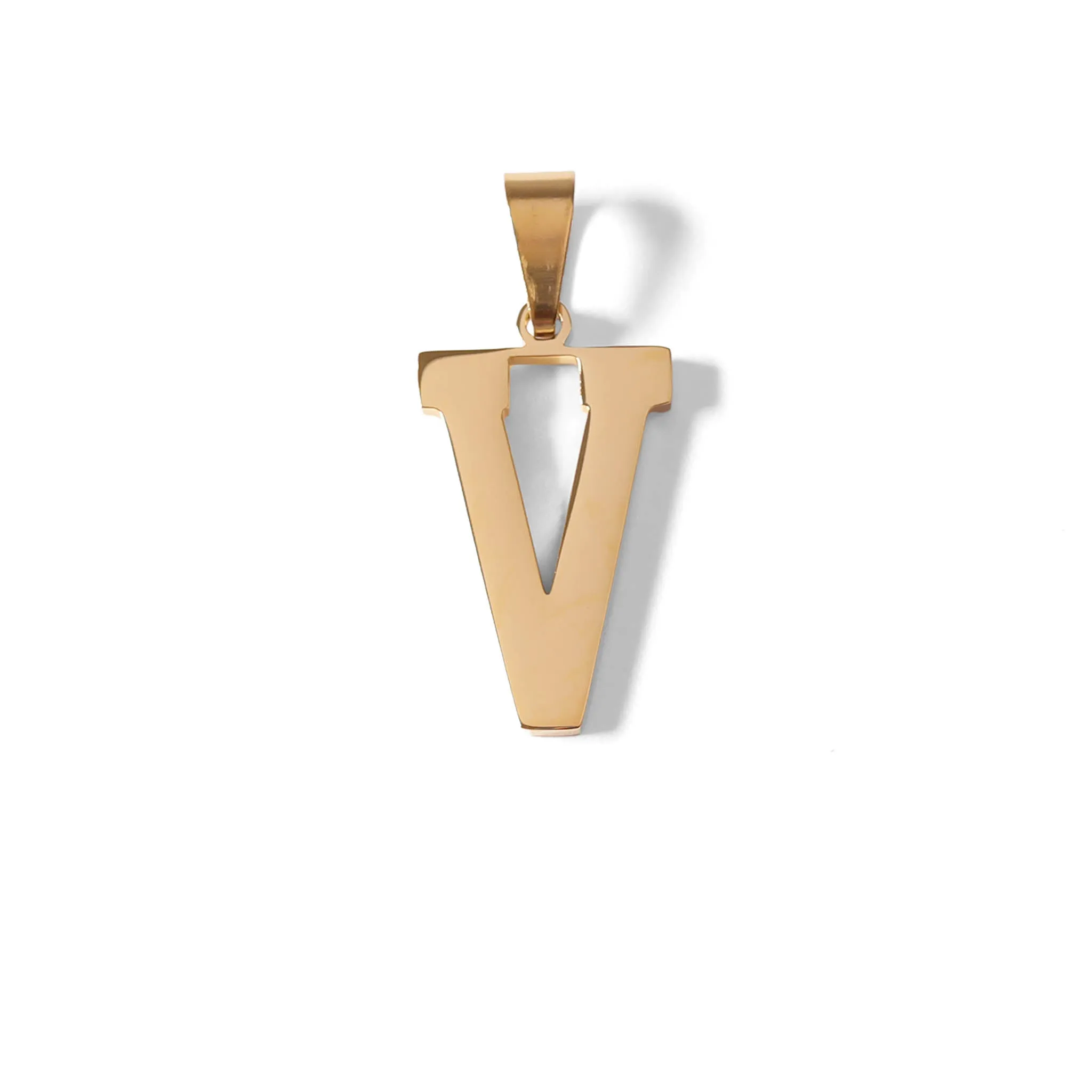 18K Gold PVD Coated Stainless Steel Sports Letter Pendant / PDS0004