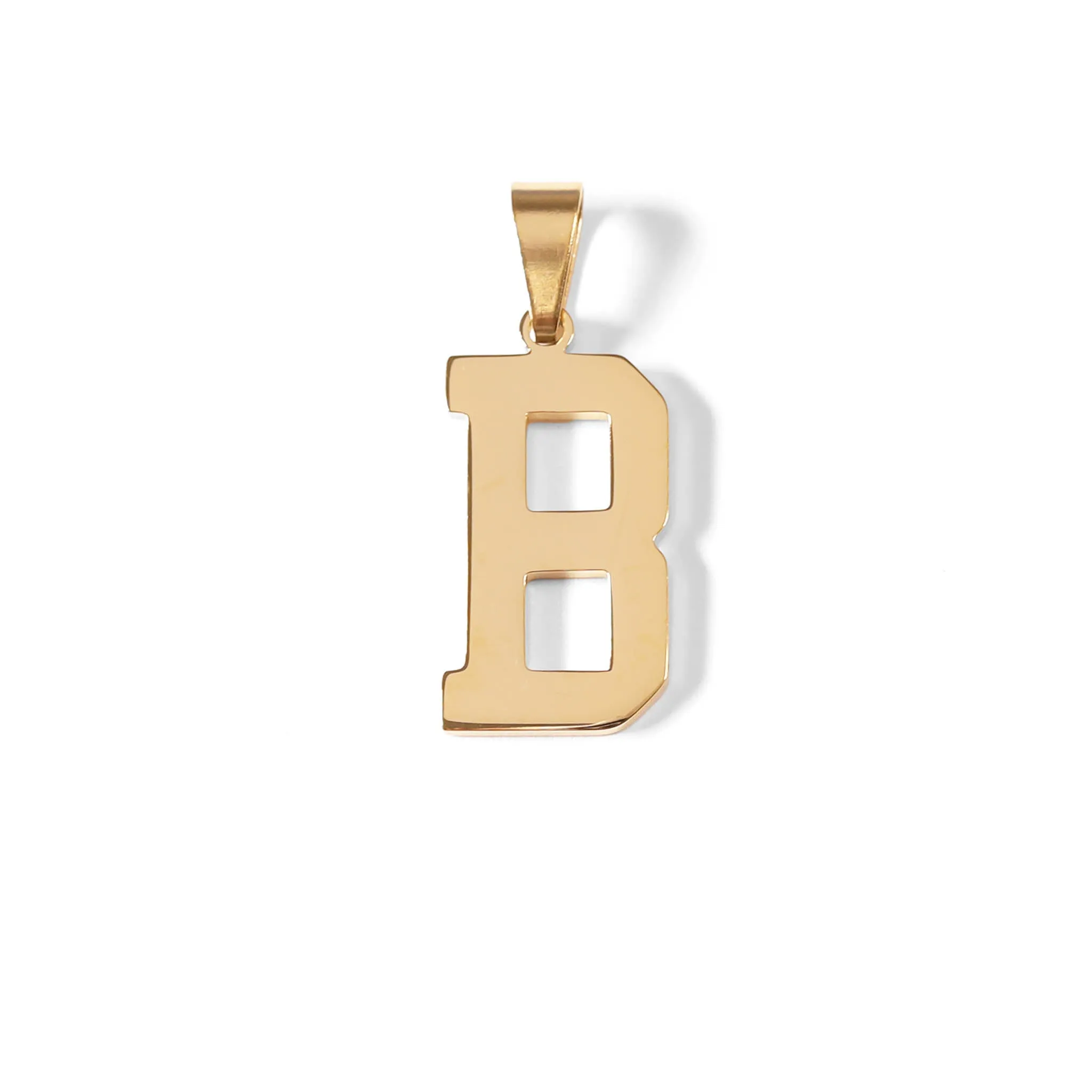 18K Gold PVD Coated Stainless Steel Sports Letter Pendant / PDS0004