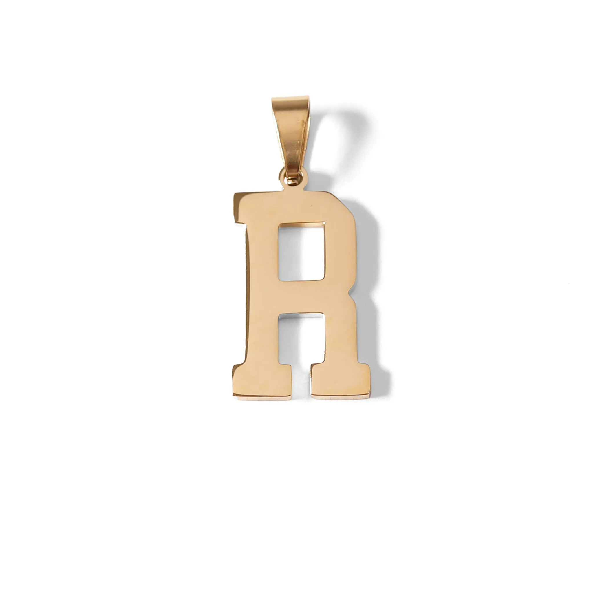 18K Gold PVD Coated Stainless Steel Sports Letter Pendant / PDS0004