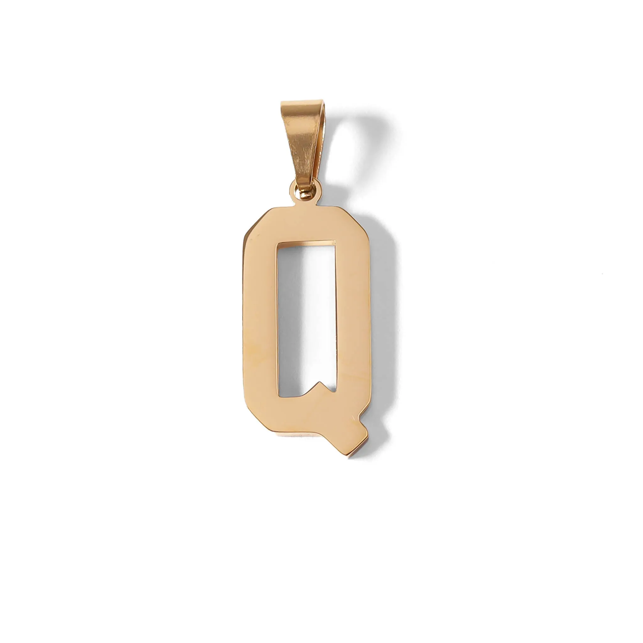 18K Gold PVD Coated Stainless Steel Sports Letter Pendant / PDS0004