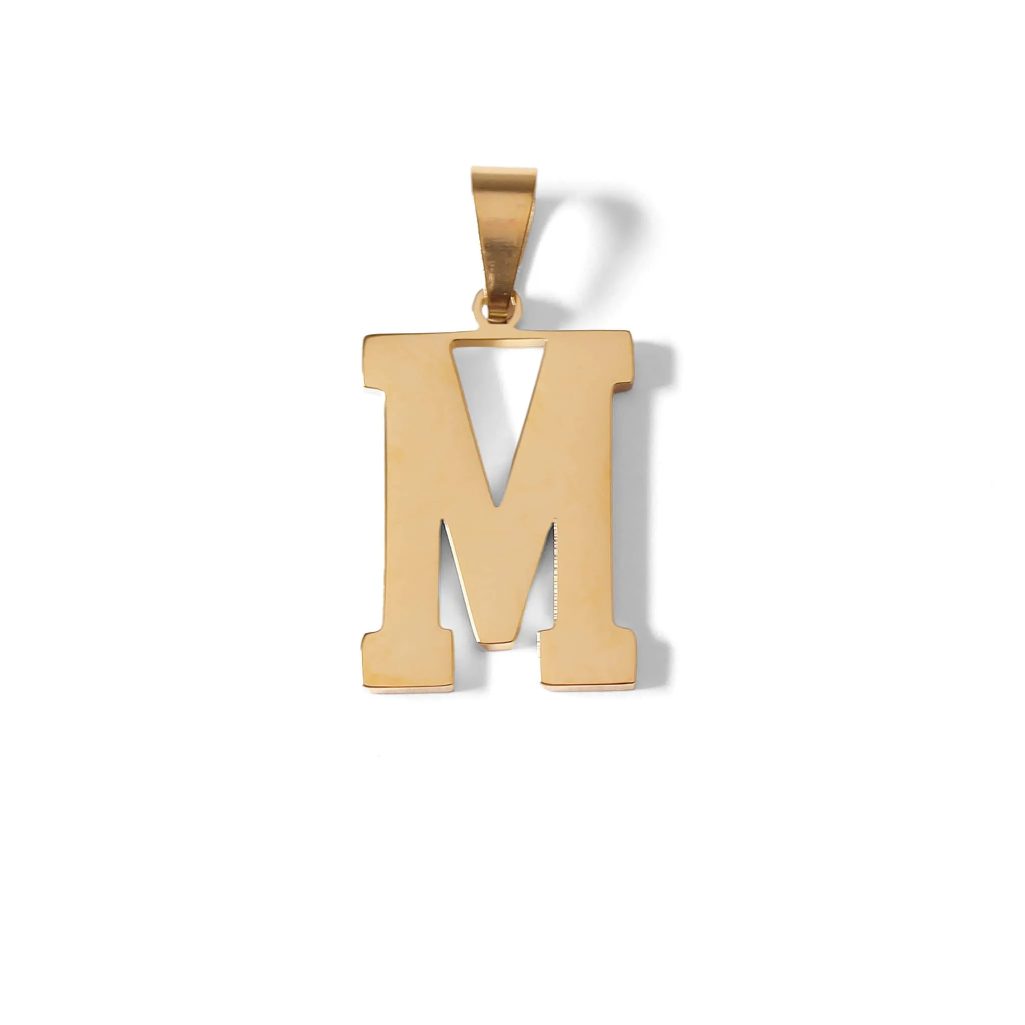 18K Gold PVD Coated Stainless Steel Sports Letter Pendant / PDS0004