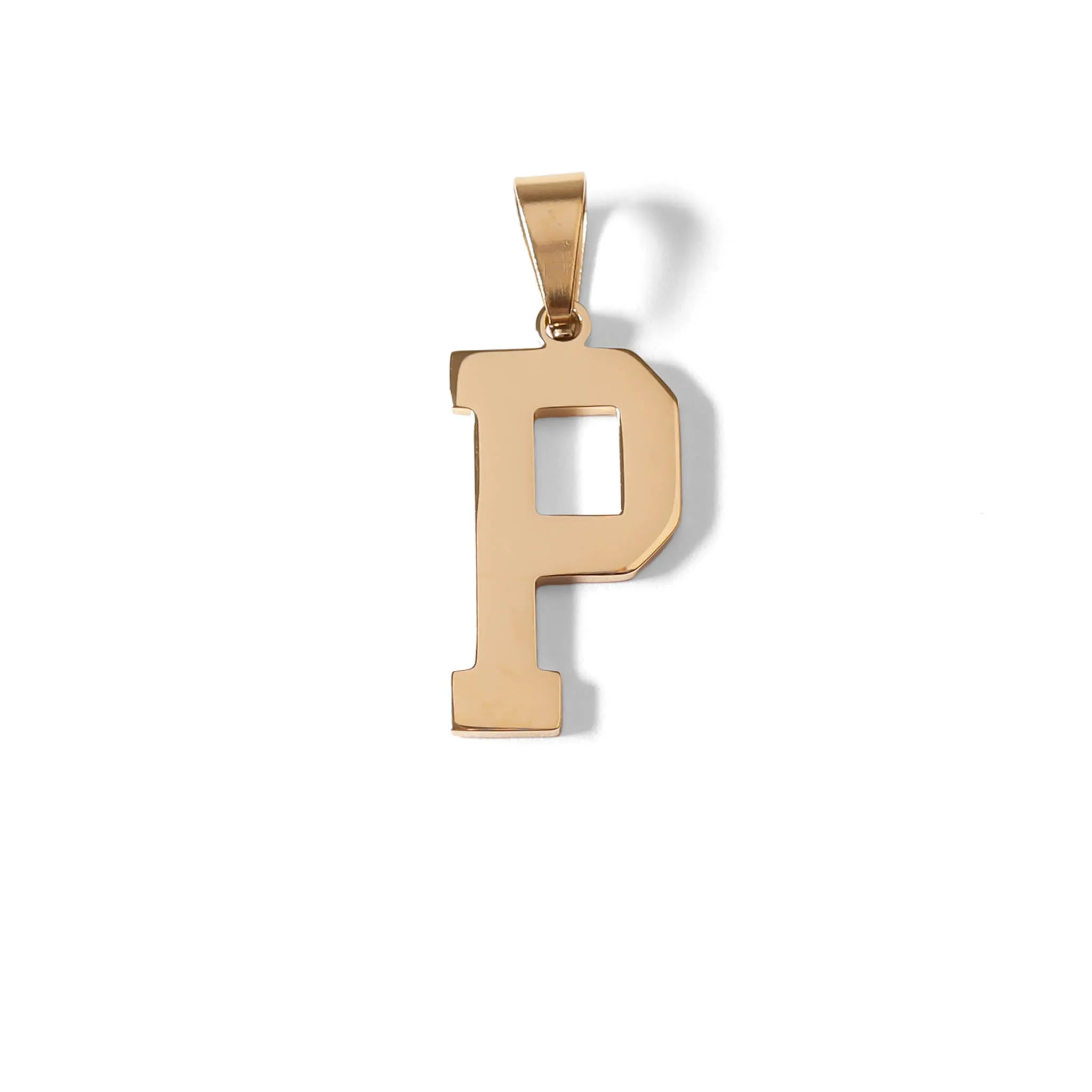 18K Gold PVD Coated Stainless Steel Sports Letter Pendant / PDS0004