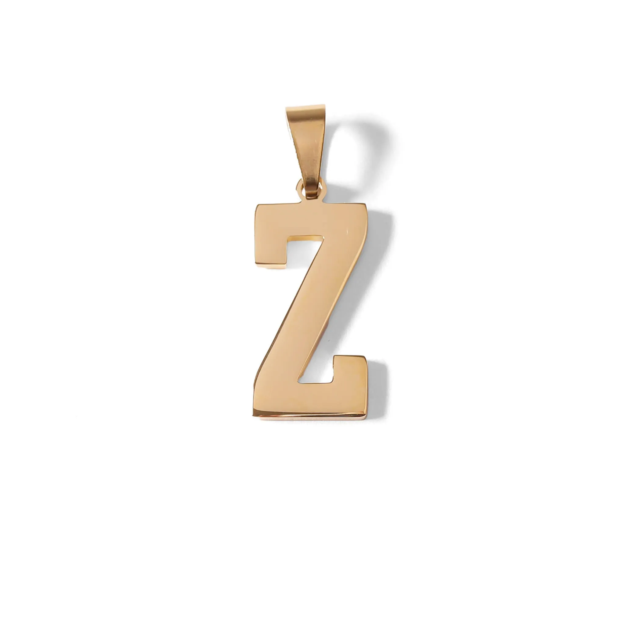 18K Gold PVD Coated Stainless Steel Sports Letter Pendant / PDS0004