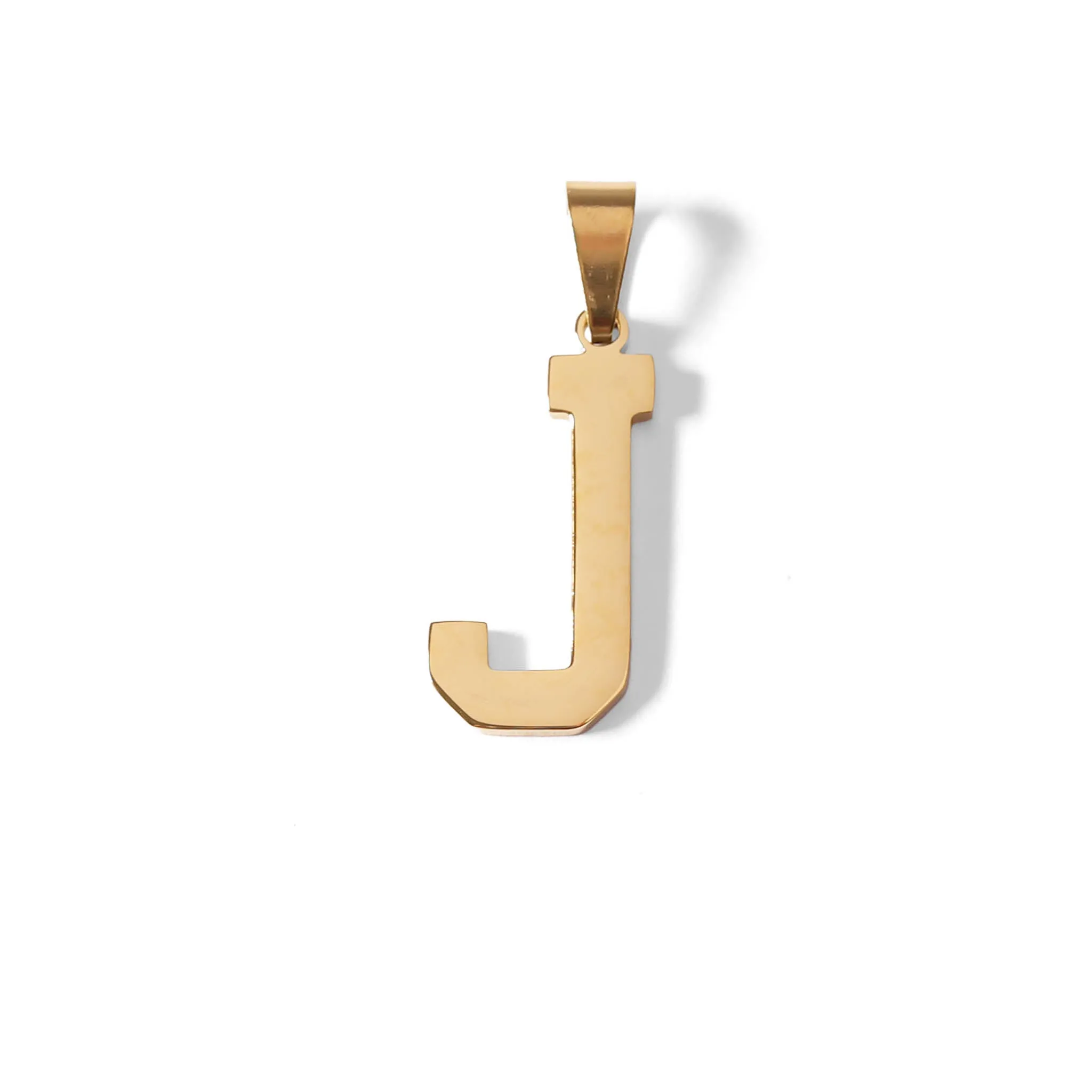 18K Gold PVD Coated Stainless Steel Sports Letter Pendant / PDS0004