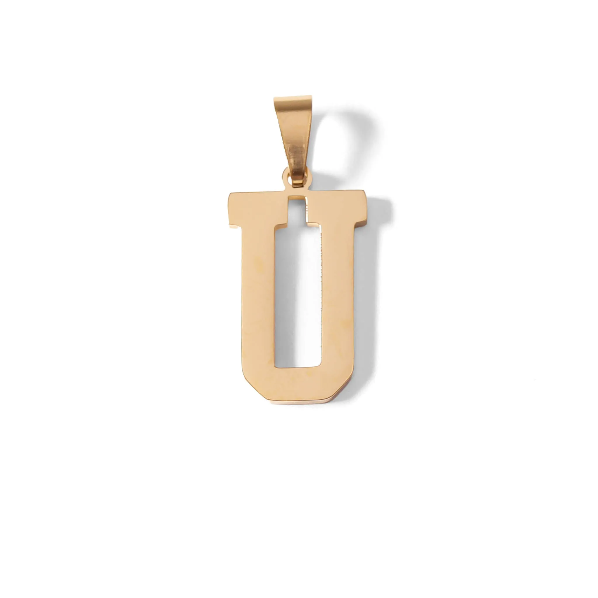 18K Gold PVD Coated Stainless Steel Sports Letter Pendant / PDS0004