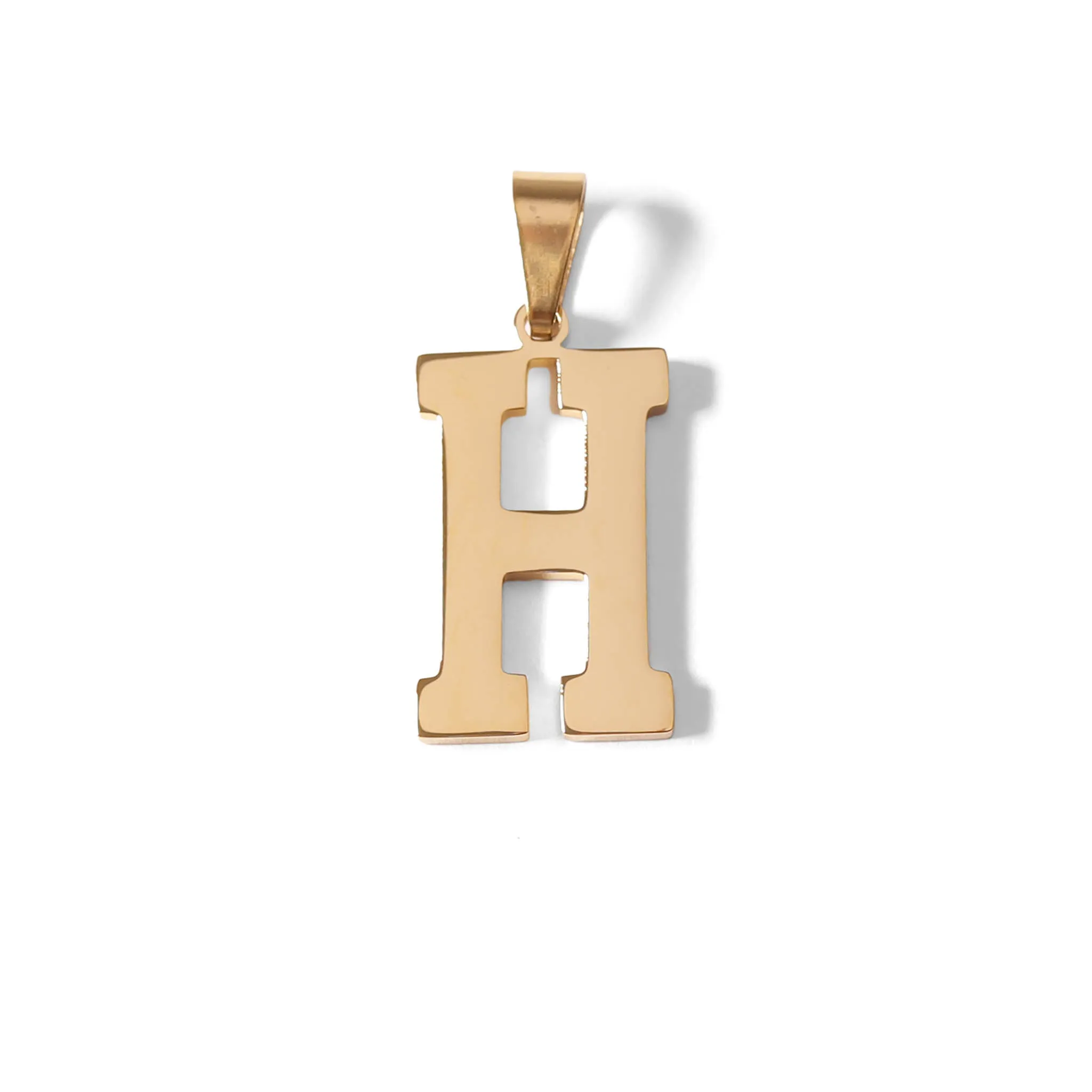 18K Gold PVD Coated Stainless Steel Sports Letter Pendant / PDS0004