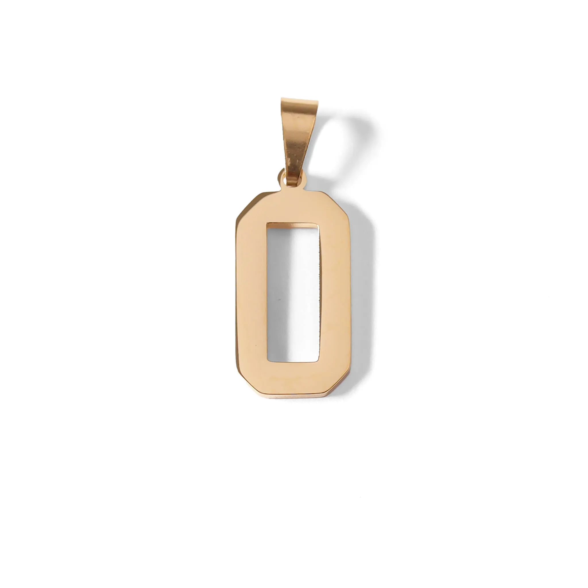 18K Gold PVD Coated Stainless Steel Sports Letter Pendant / PDS0004