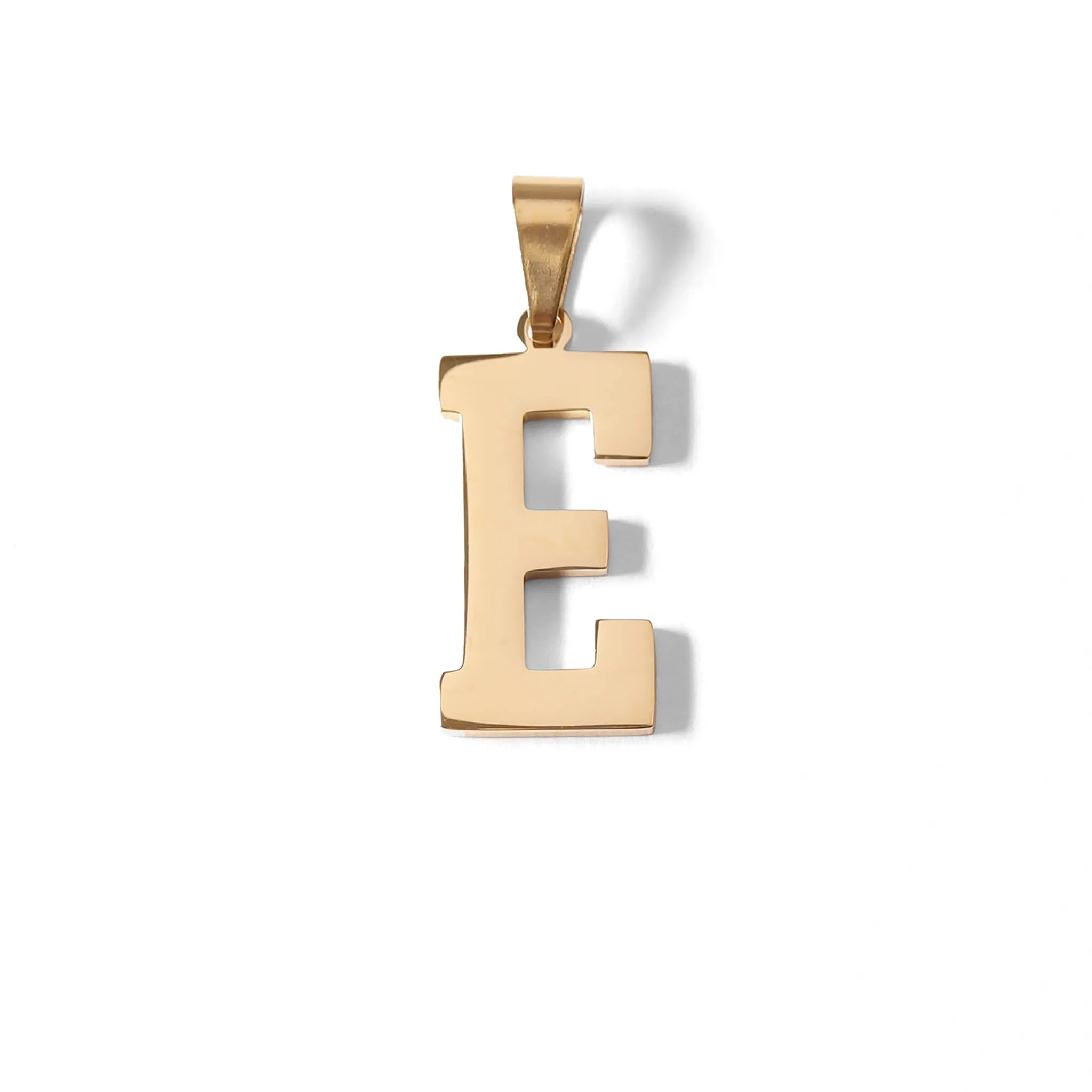 18K Gold PVD Coated Stainless Steel Sports Letter Pendant / PDS0004