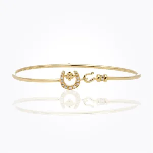 18K Mini Horseshoe Bracelet with diamond pavé