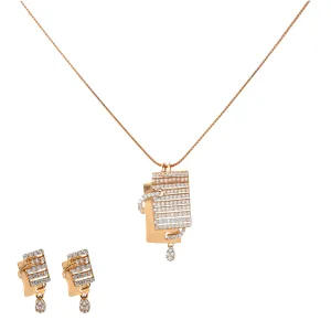 18K Rose Gold & CZ Necklace Set (8.3gm)