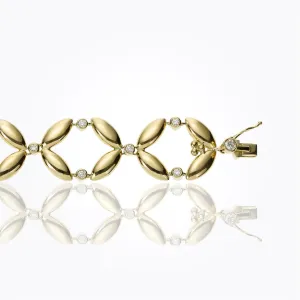 18K Vine Link Bracelet with diamond