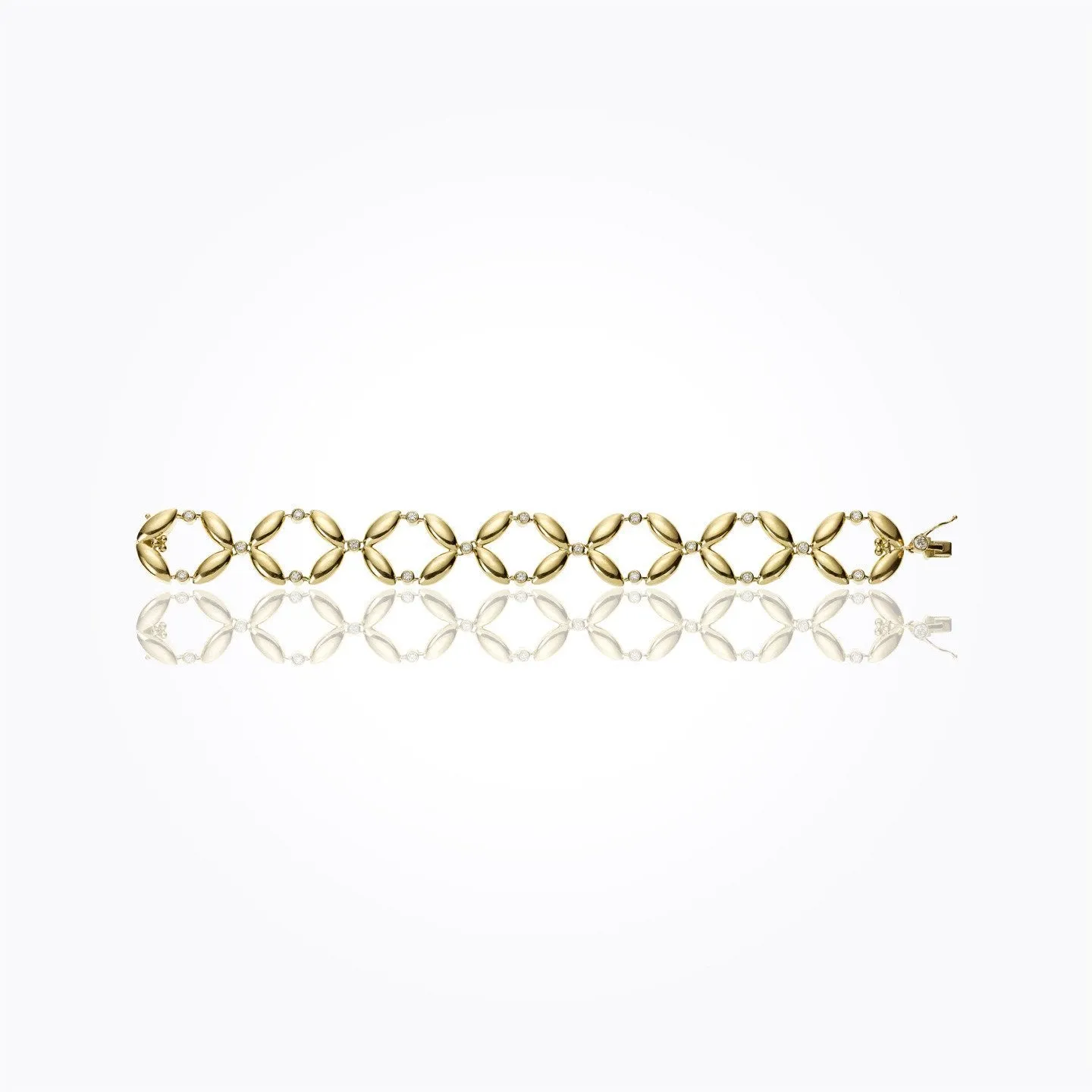 18K Vine Link Bracelet with diamond