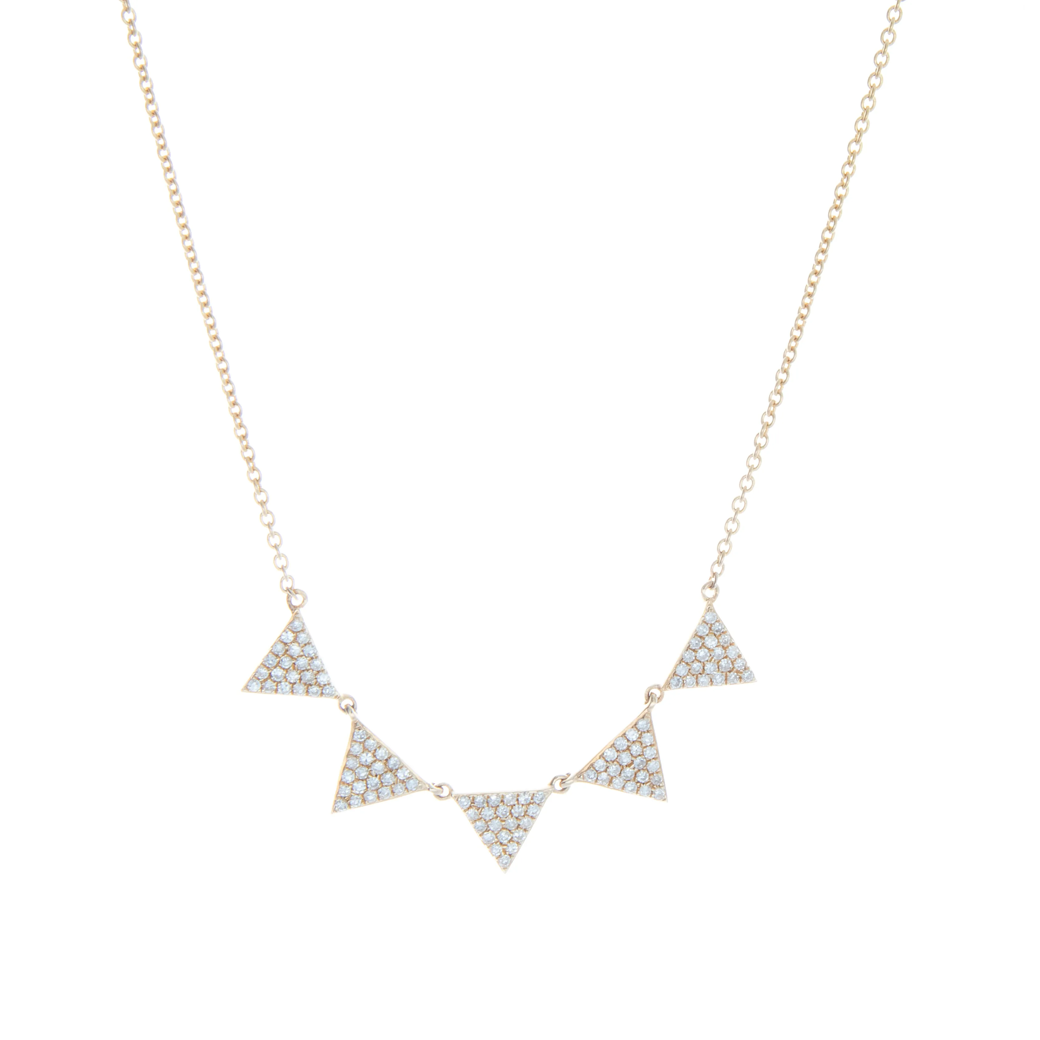 18k Yellow Gold Triangle Diamond Necklace