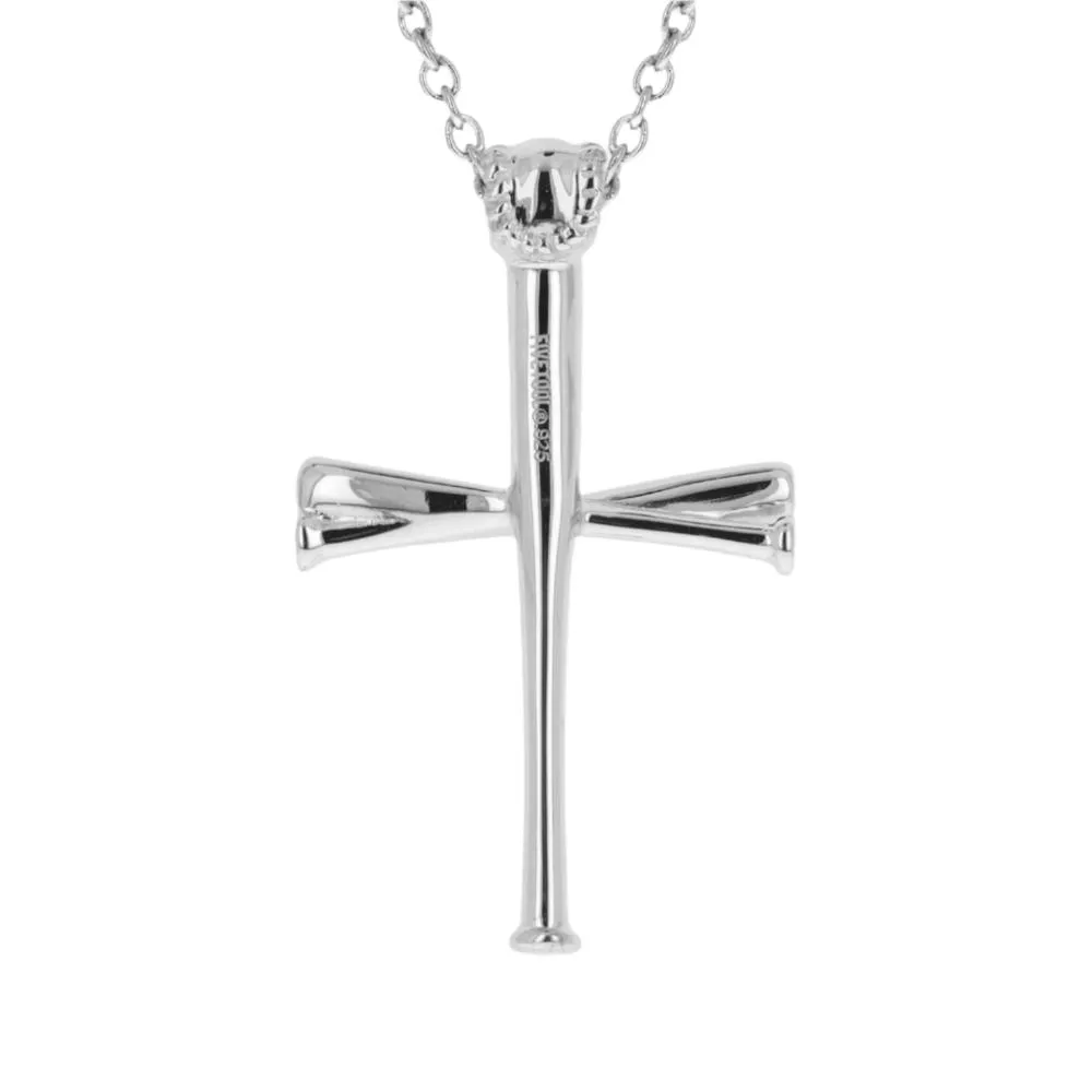 2.0 Baseball Bat Cross Necklace | Sterling Silver