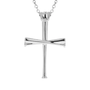 2.0 Baseball Bat Cross Necklace | Sterling Silver