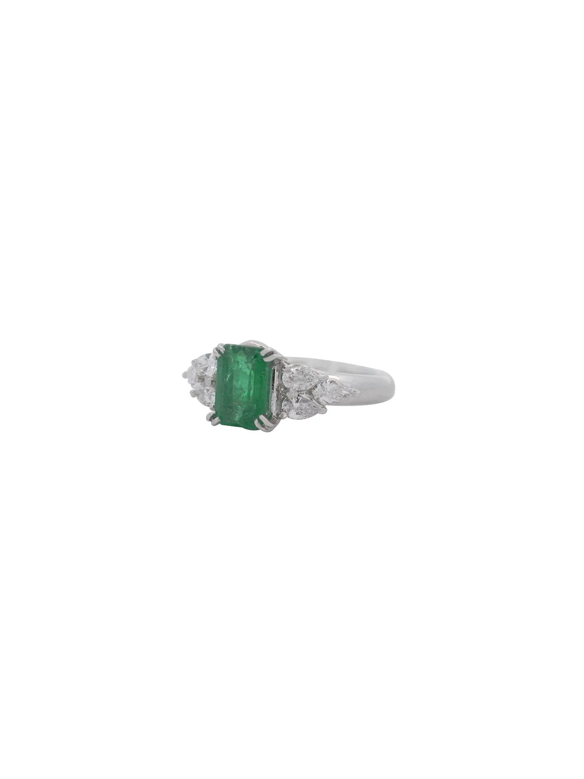 2.23ct Diamond Emerald Platinum Ring