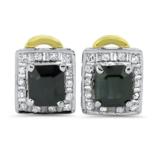 3.17ct Sapphire & Diamond Earrings