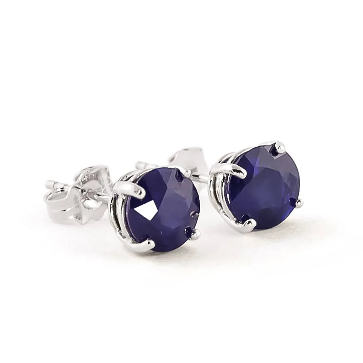 3.3 Carat 14K Solid White Gold Life's Instructions Sapphire Earrings