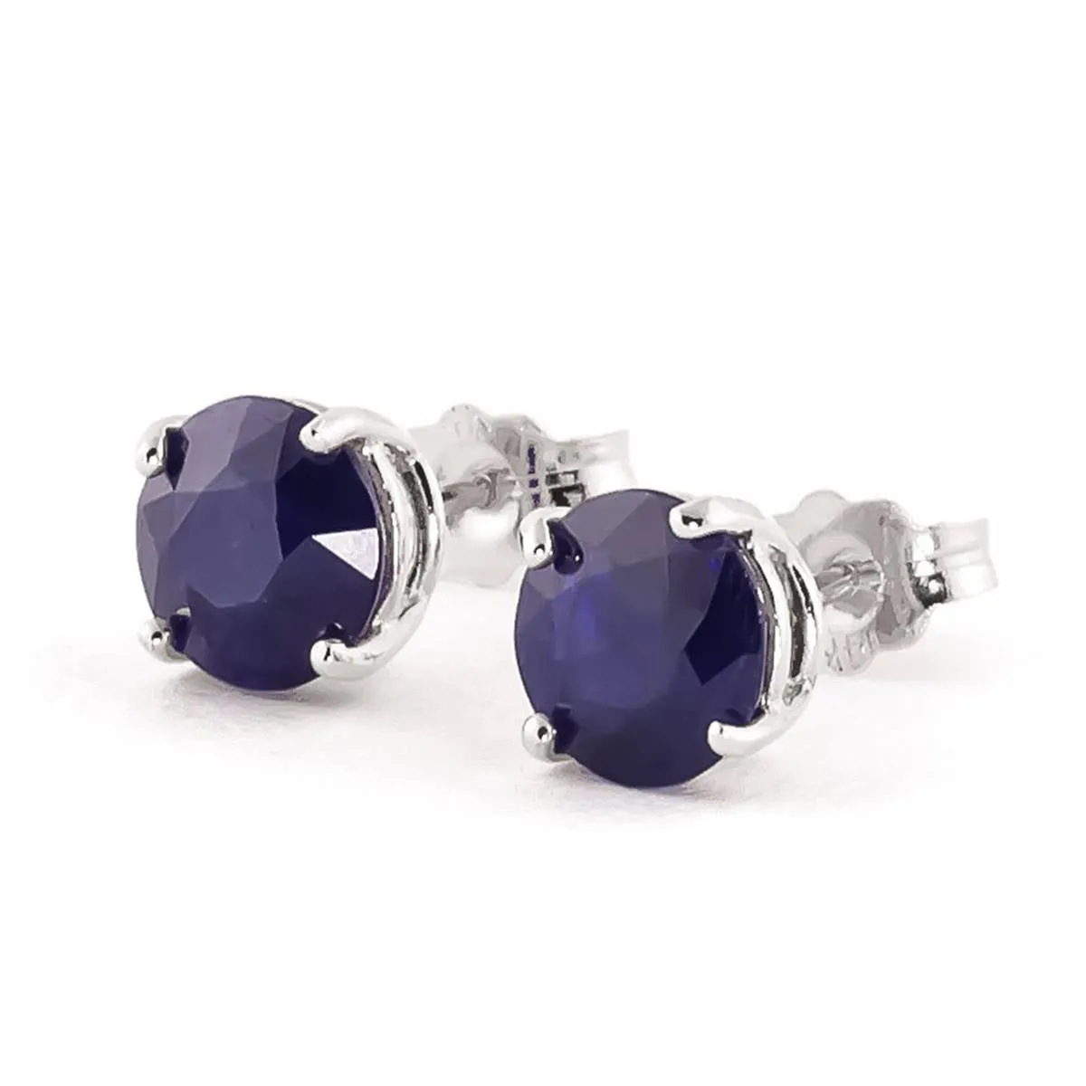 3.3 Carat 14K Solid White Gold Life's Instructions Sapphire Earrings