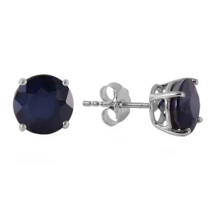 3.3 Carat 14K Solid White Gold Life's Instructions Sapphire Earrings