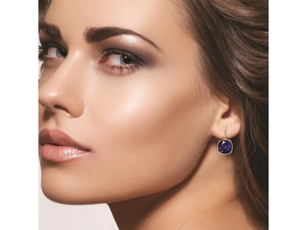 4.00 CTW Created Sapphire and Emerald Cushion Cut Drop Earrings in 14K Gold Plate (2 Pairs)