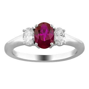 .42 CT DIAMOND .82 CT RUBY RING