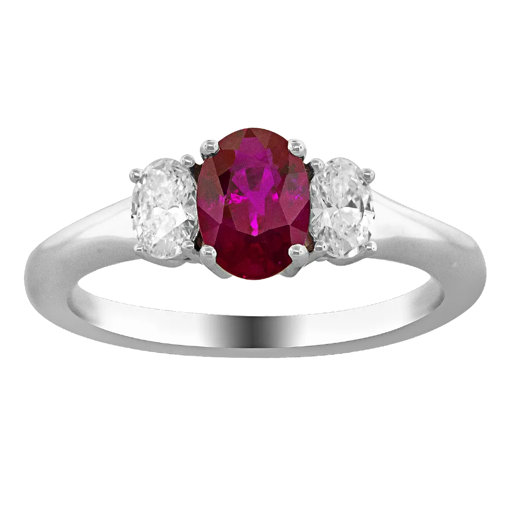 .42 CT DIAMOND .82 CT RUBY RING