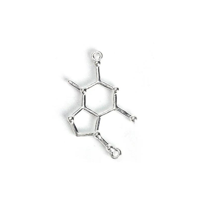 5 Pcs Tibetan Silver Molecule Chemistry Science Connector 18X32mm 3D Charms Pendants