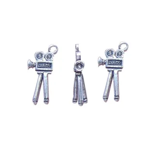 5 Pcs Tibetan Silver Movie Tripod Camera Picture Film 27mm x 13mm 3D Charms Pendants