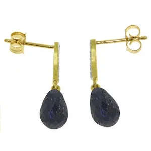 6.88 Carat 14K Solid Yellow Gold Adore Sapphire Diamond Earrings