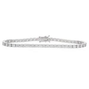 7.10ct 14k White Gold Diamond Tennis Bracelet