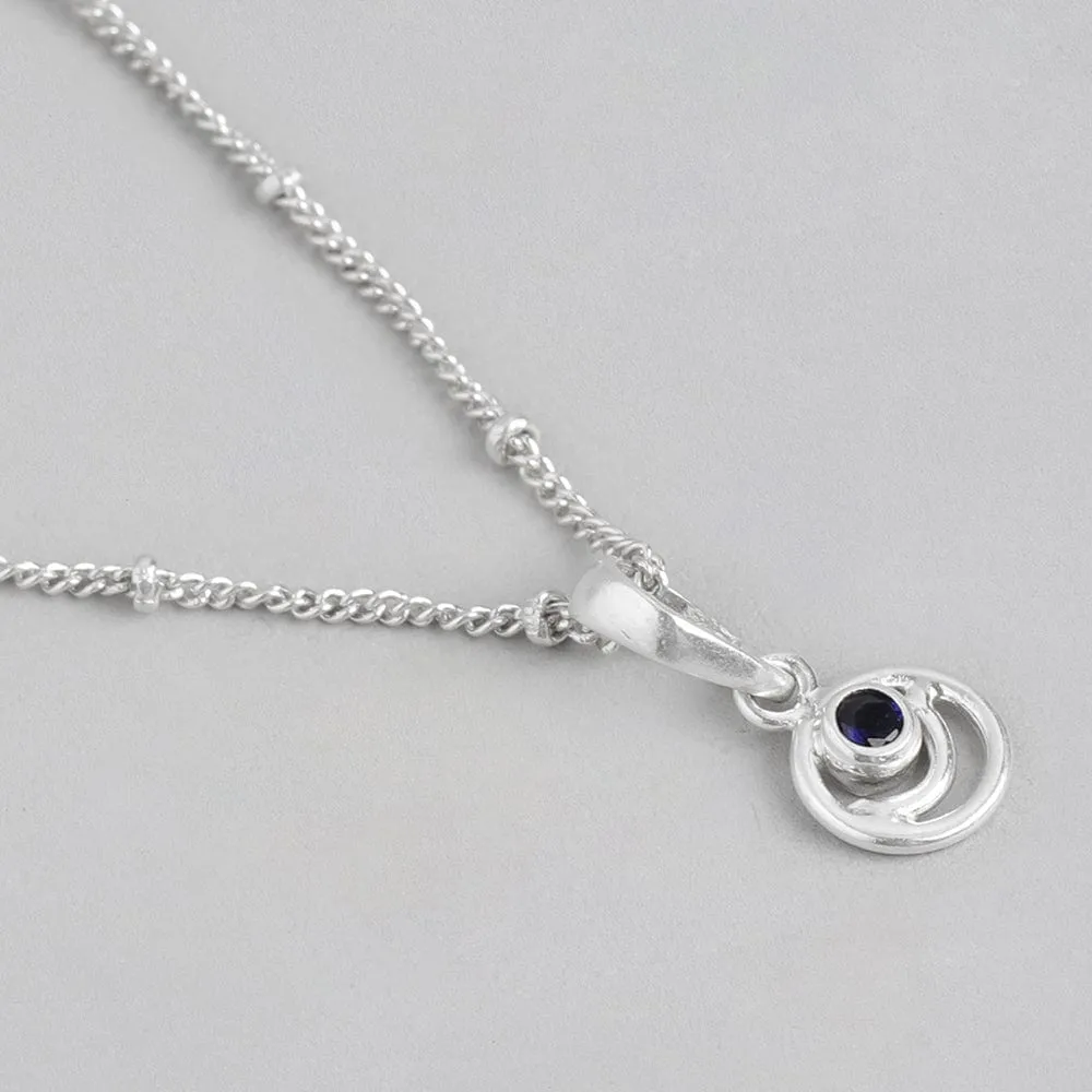 92.5 Silver Blue Spiral Necklace