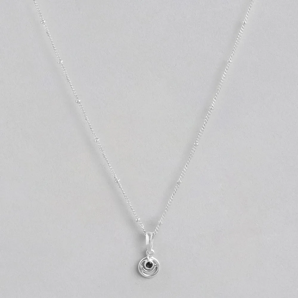 92.5 Silver Blue Spiral Necklace