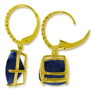 9.66 Carat 14K Solid Yellow Gold Mediterranean Isle Sapphire Earrings