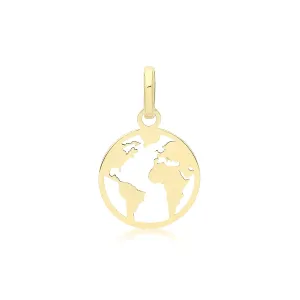 9CT GOLD CUT OUT WORLD PENDANT