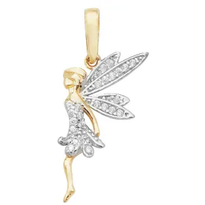 9CT GOLD CZ TINKERBELL PENDANT