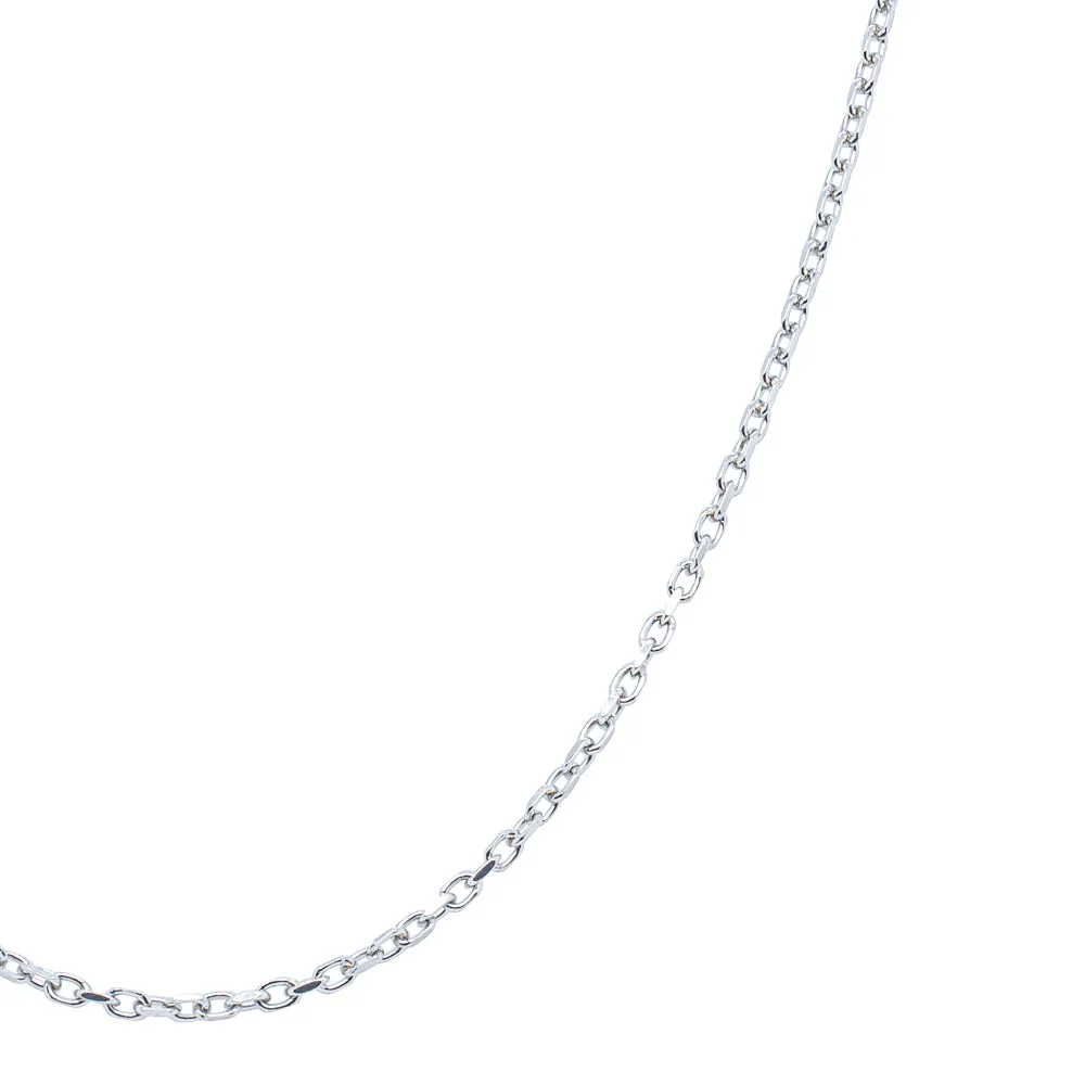 9ct White Gold Round Cable Diamond Cut Chain