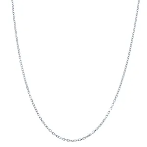 9ct White Gold Round Cable Diamond Cut Chain